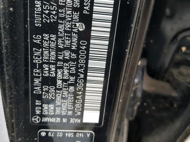 WDBGA43G6WA380040 - 1998 MERCEDES-BENZ S 420 BLACK photo 10