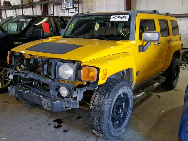 5GTDN13E078184019 - 2007 HUMMER H3 YELLOW photo 2