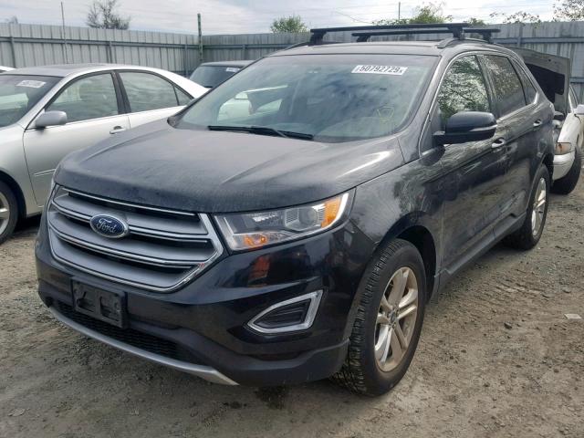 2FMTK4J98FBB28257 - 2015 FORD EDGE SEL BLACK photo 2