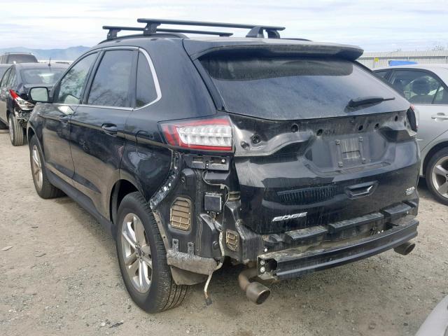 2FMTK4J98FBB28257 - 2015 FORD EDGE SEL BLACK photo 3