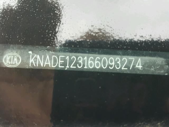 KNADE123166093274 - 2006 KIA RIO GRAY photo 10