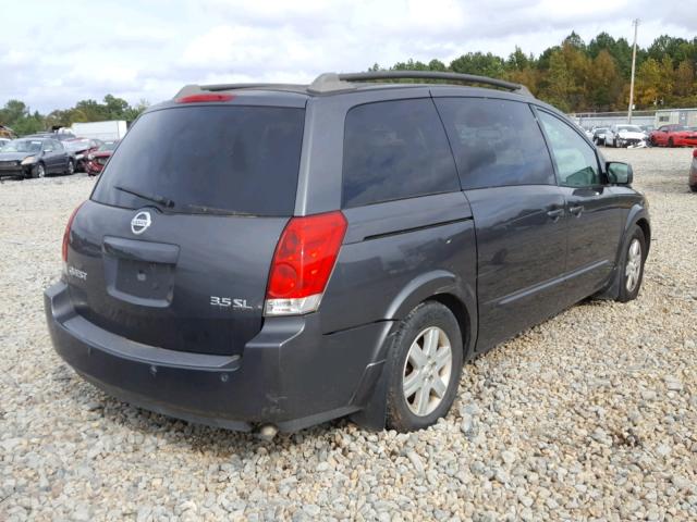 5N1BV28U35N108650 - 2005 NISSAN QUEST S GRAY photo 4