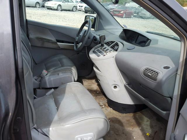 5N1BV28U35N108650 - 2005 NISSAN QUEST S GRAY photo 5