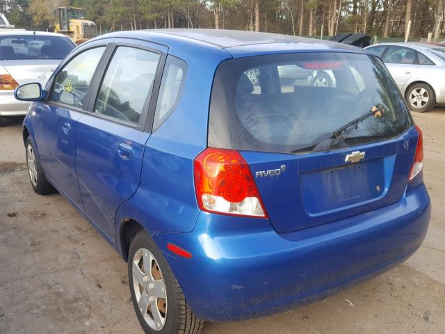 KL1TD66698B089333 - 2008 CHEVROLET AVEO BASE Mavi foto 3
