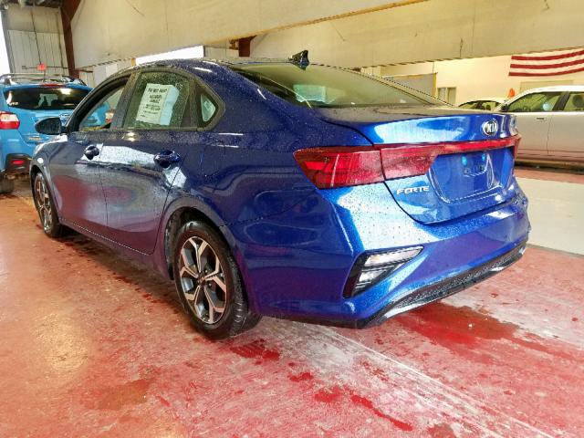 3KPF24AD6KE086003 - 2019 KIA FORTE FE BLUE photo 3