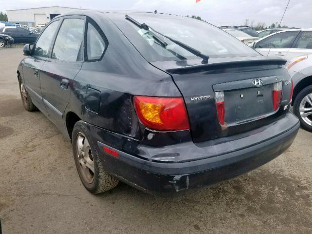 KMHDN55D23U076730 - 2003 HYUNDAI ELANTRA GL BLACK photo 3