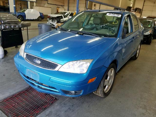 1FAFP34N57W230241 - 2007 FORD FOCUS ZX4 BLUE photo 2