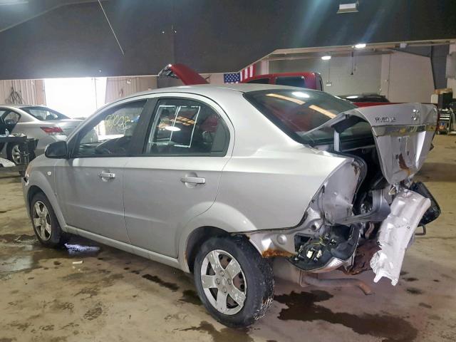 KL1TD56687B130043 - 2007 CHEVROLET AVEO BASE SILVER photo 3