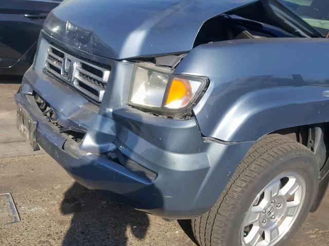 2HJYK16458H518511 - 2008 HONDA RIDGELINE BLUE photo 9