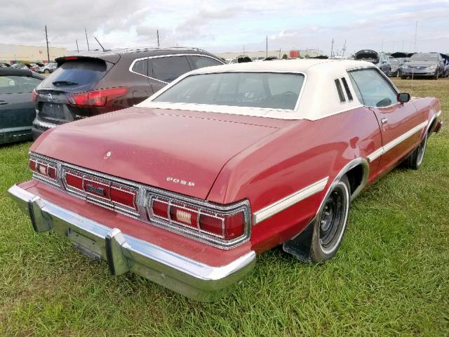 5G21H177403 - 1975 FORD ELITE RED photo 4