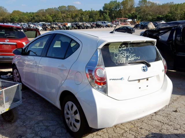 JTDKDTB33C1519399 - 2012 TOYOTA PRIUS C WHITE photo 3