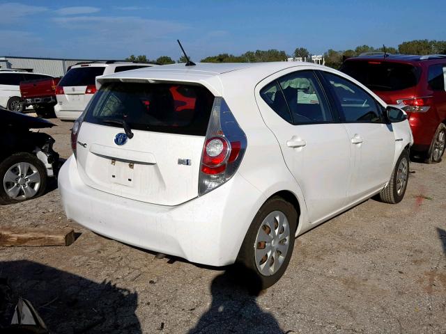 JTDKDTB33C1519399 - 2012 TOYOTA PRIUS C WHITE photo 4