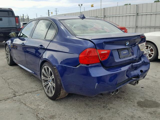 WBSPM93509E201100 - 2009 BMW M3 BLUE photo 3