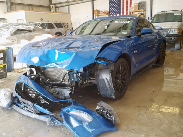 1FA6P8CFXK5152870 - 2019 FORD MUSTANG GT BLUE photo 2