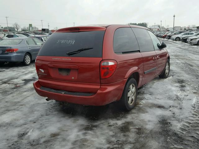 1D4GP24R95B382185 - 2005 DODGE GRAND CARA RED photo 4