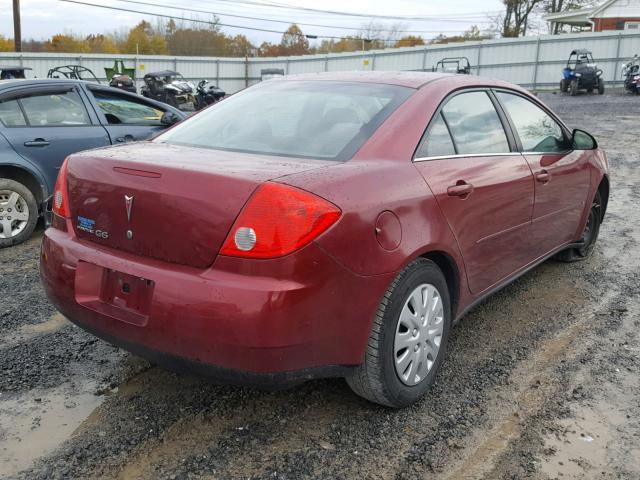 1G2ZF57B684106665 - 2008 PONTIAC G6 VALUE L MAROON photo 4