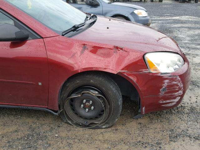 1G2ZF57B684106665 - 2008 PONTIAC G6 VALUE L MAROON photo 9