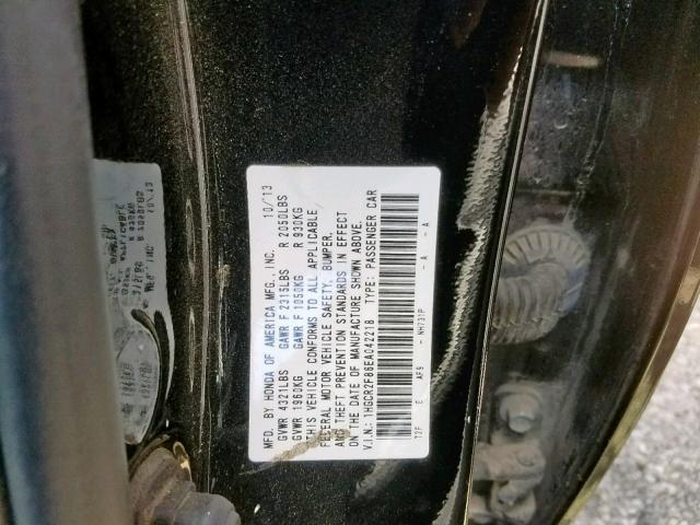 1HGCR2F86EA042218 - 2014 HONDA ACCORD EXL BLACK photo 10