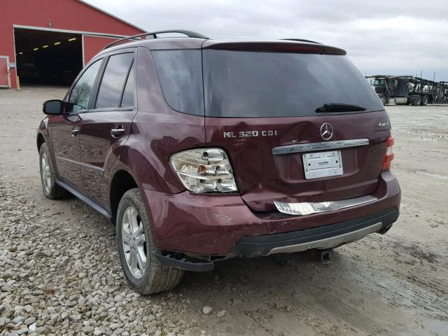 4JGBB22E88A359007 - 2008 MERCEDES-BENZ ML 320 CDI BURGUNDY photo 3