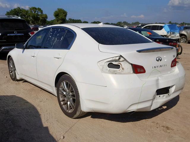 JNKCV61E99M303228 - 2009 INFINITI G37 BASE WHITE photo 3