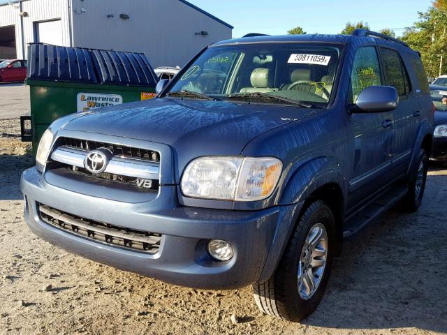 5TDBT48A55S254618 - 2005 TOYOTA SEQUOIA LI BLUE photo 2