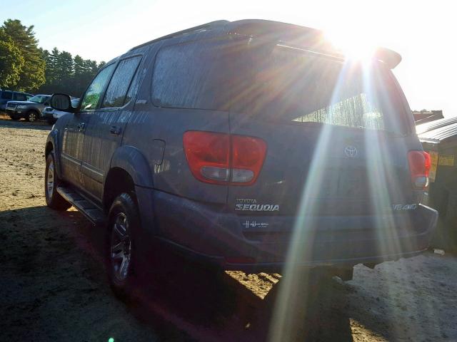 5TDBT48A55S254618 - 2005 TOYOTA SEQUOIA LI BLUE photo 3