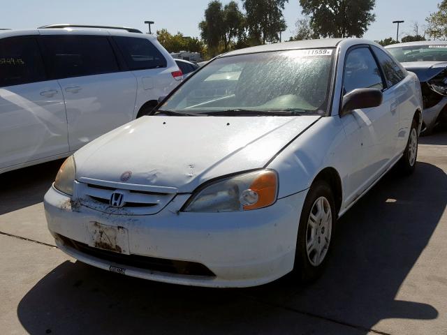 1HGEM21272L046336 - 2002 HONDA CIVIC DX WHITE photo 2