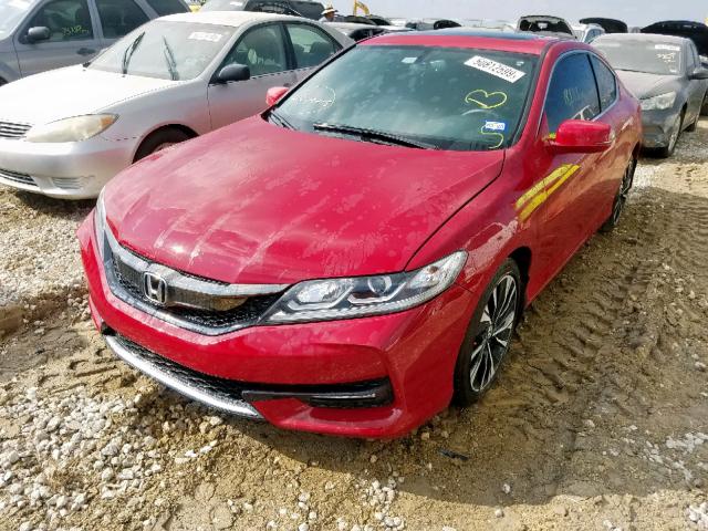 1HGCT1B87HA008312 - 2017 HONDA ACCORD EXL RED photo 2