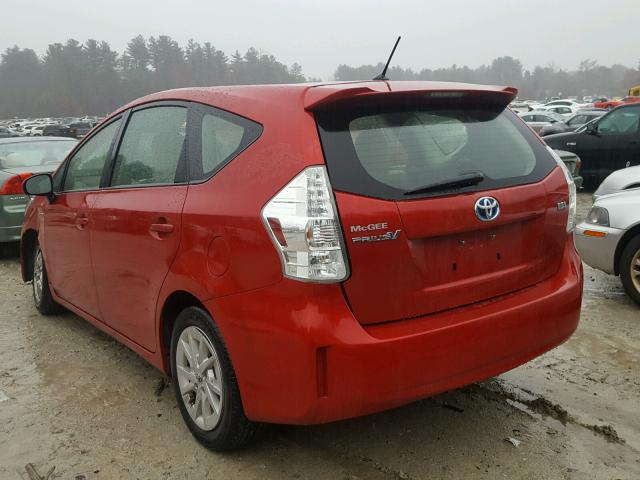 JTDZN3EU6C3070319 - 2012 TOYOTA PRIUS V RED photo 3