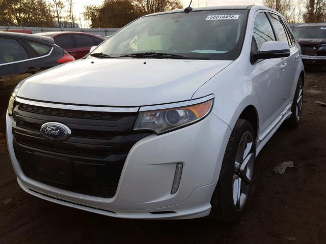 2FMDK4AK5DBC55634 - 2013 FORD EDGE SPORT WHITE photo 2