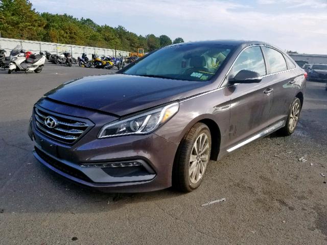 5NPE34AF2HH448780 - 2017 HYUNDAI SONATA SPO BROWN photo 2