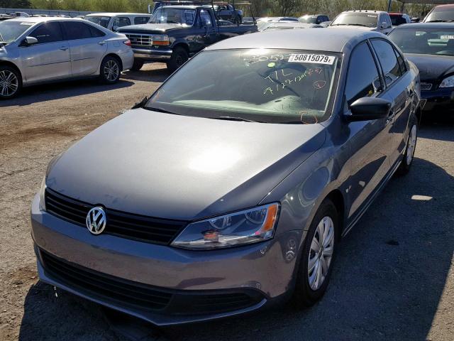 3VW2K7AJ7CM309790 - 2012 VOLKSWAGEN JETTA BASE GRAY photo 2