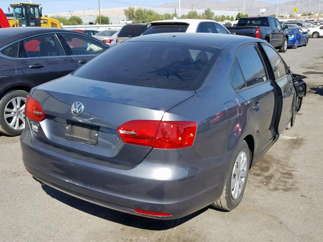 3VW2K7AJ7CM309790 - 2012 VOLKSWAGEN JETTA BASE GRAY photo 4