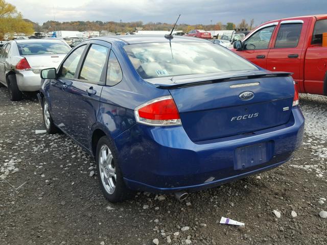 1FAHP36N89W145788 - 2009 FORD FOCUS SES BLUE photo 3