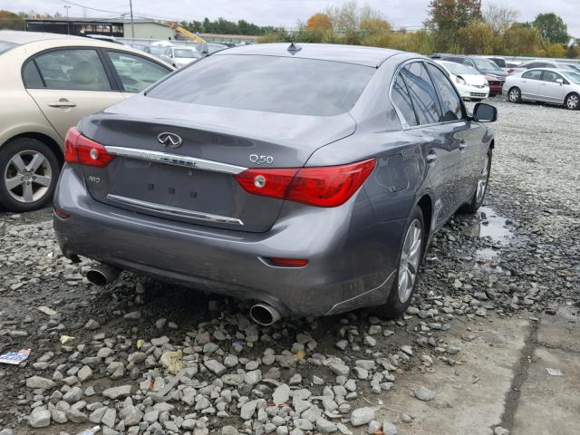 JN1BV7AR9FM417363 - 2015 INFINITI Q50 BASE GRAY photo 4