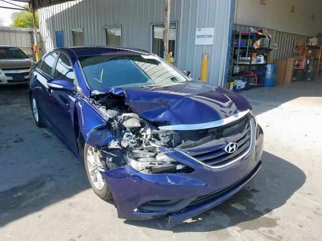 5NPEB4AC4EH886205 - 2014 HYUNDAI SONATA GLS BLUE photo 1