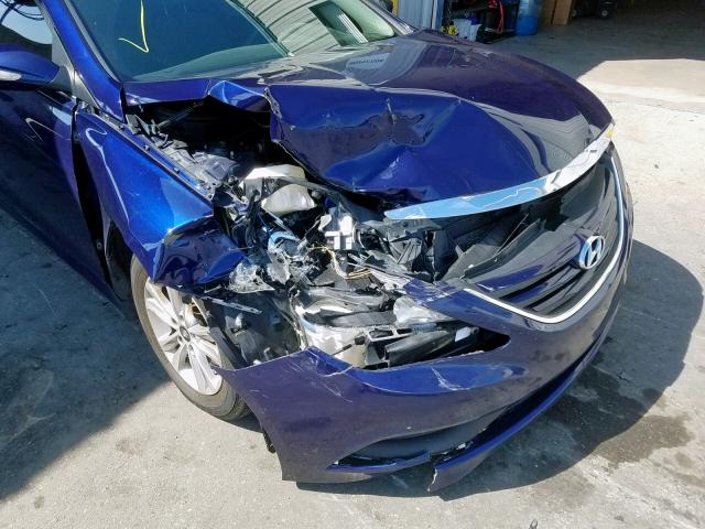 5NPEB4AC4EH886205 - 2014 HYUNDAI SONATA GLS BLUE photo 9