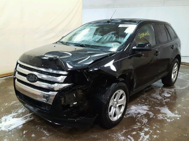 2FMDK4JC3DBB02548 - 2013 FORD EDGE SEL BLACK photo 2