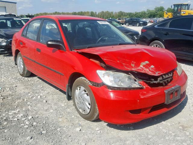 1HGES16335L001870 - 2005 HONDA CIVIC DX V RED photo 1