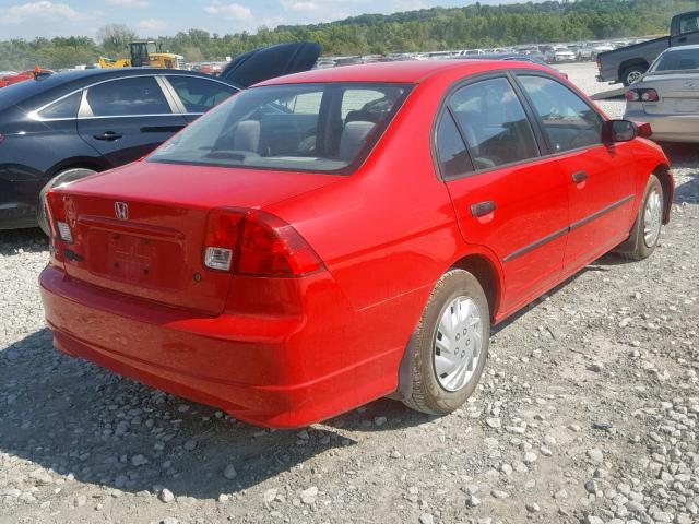 1HGES16335L001870 - 2005 HONDA CIVIC DX V RED photo 4