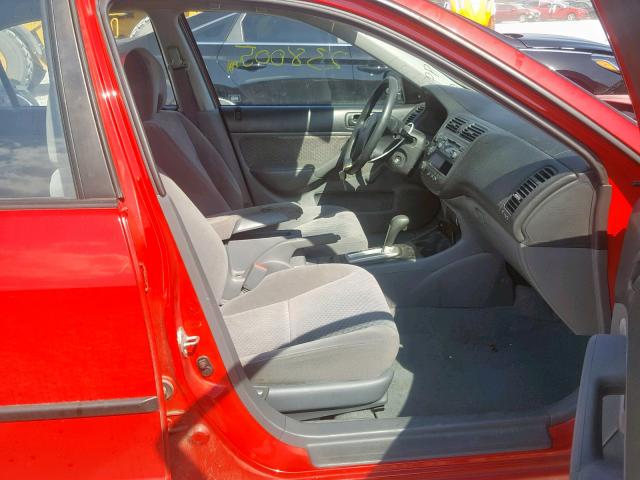 1HGES16335L001870 - 2005 HONDA CIVIC DX V RED photo 5