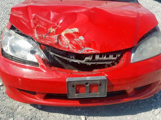 1HGES16335L001870 - 2005 HONDA CIVIC DX V RED photo 9