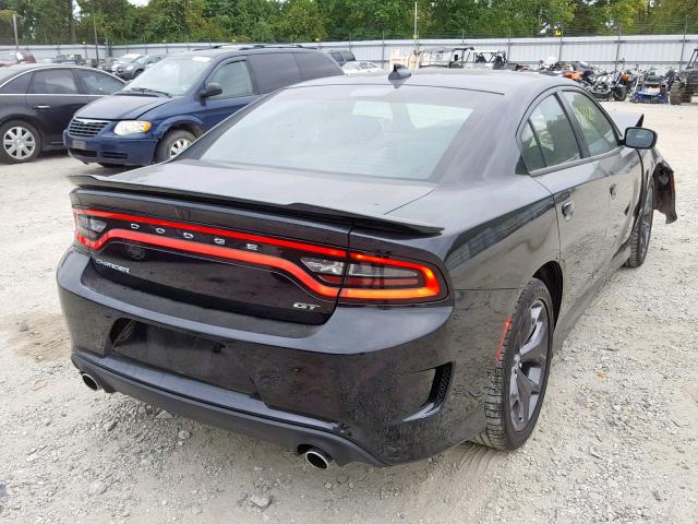 2C3CDXHGXKH566973 - 2019 DODGE CHARGER GT BLACK photo 4