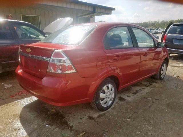 KL1TD5DE8BB232526 - 2011 CHEVROLET AVEO LS RED photo 4