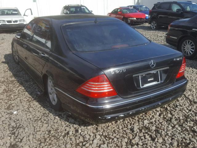 WDBNG84J14A408962 - 2004 MERCEDES-BENZ S 500 4MAT BLACK photo 3