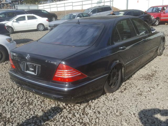 WDBNG84J14A408962 - 2004 MERCEDES-BENZ S 500 4MAT BLACK photo 4