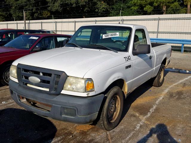 1FTYR10D87PA03781 - 2007 FORD RANGER WHITE photo 2