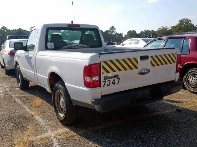 1FTYR10D87PA03781 - 2007 FORD RANGER WHITE photo 3