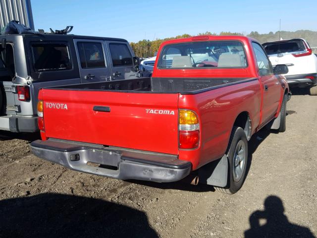 5TENL42N83Z216454 - 2003 TOYOTA TACOMA RED photo 4