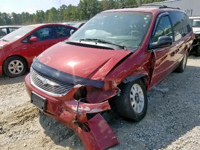 2C8GP74L91R325565 - 2001 CHRYSLER TOWN & COU RED photo 2